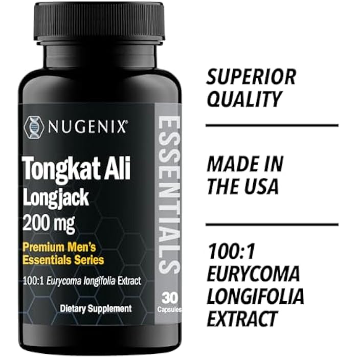 Nugenix Essentials Tongkat Ali for Men, Support for Men's Health, Longjack Eurycoma Longifolia Extract, 60 Count - Image 4
