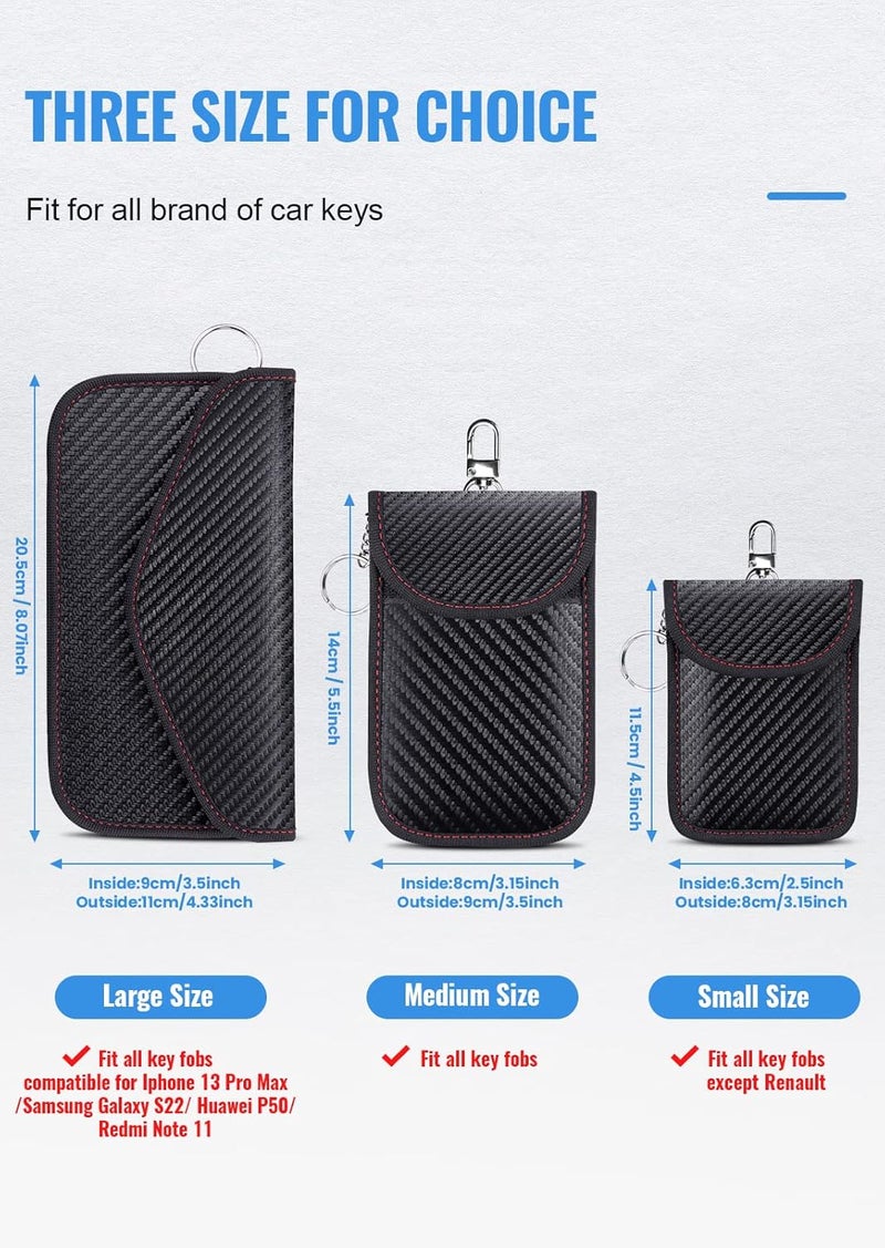 Lanpard Faraday Bag - 2 Pack Car Key Lock Case for Wireless Keys, Anti-theft RFID Blocking Pouch - Image 2