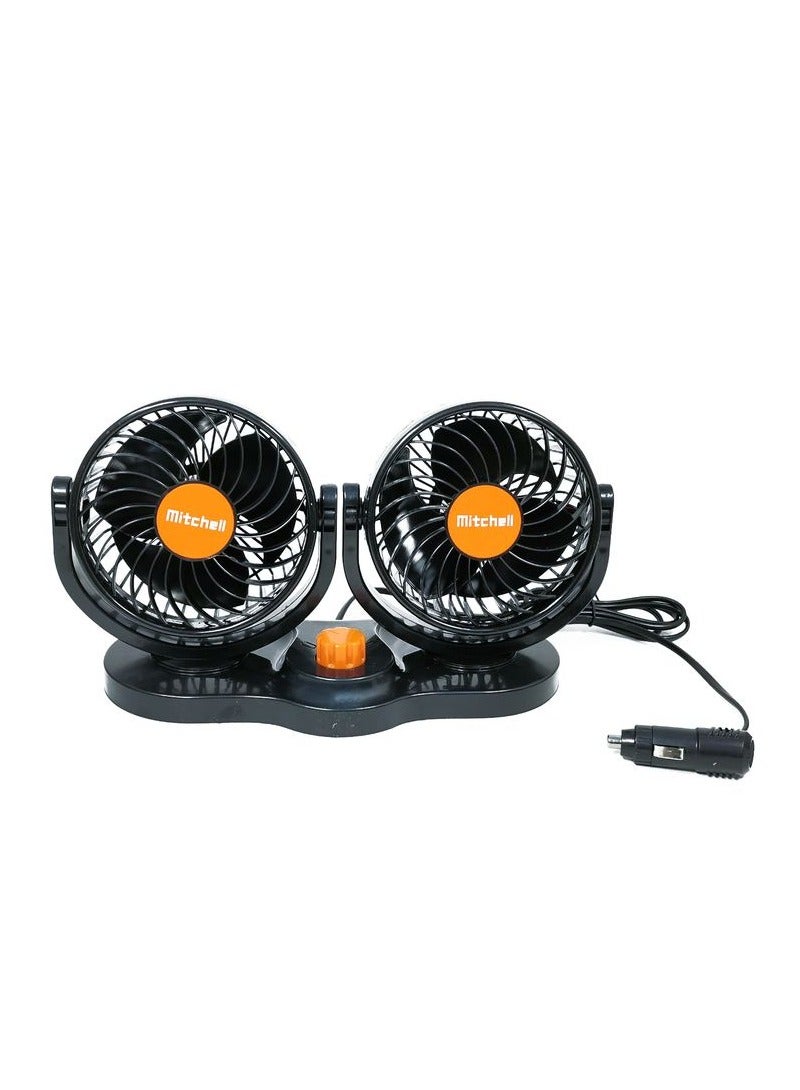 ميتشل مروحة ميتشل HX-T312 برأس مزدوج للسيارة والشاحنة. مروحة سيارة 24 فولت 15 وات 5 بوصة رياح قوية تعمل بهدوء ضوضاء: <50 ديسيبل ميتشل - Image 2