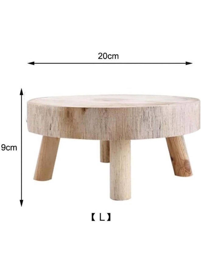 Horoof Home Horoof Home® Rustic Wooden Plant decor – Small Round Elevated Pot decor for Indoor & Outdoor Plants  - Image 3