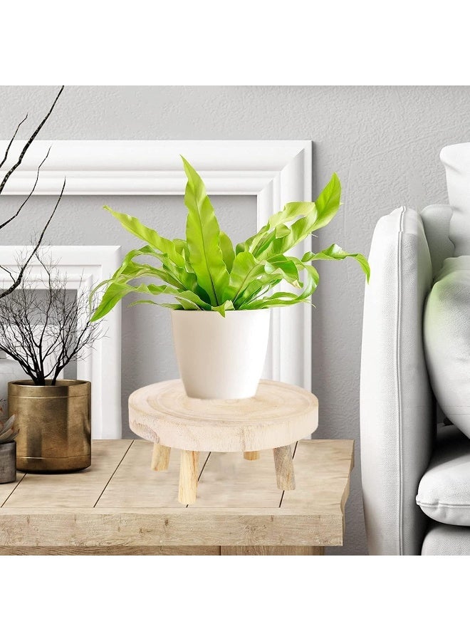 Horoof Home Horoof Home® Rustic Wooden Plant decor – Small Round Elevated Pot decor for Indoor & Outdoor Plants  - Image 2