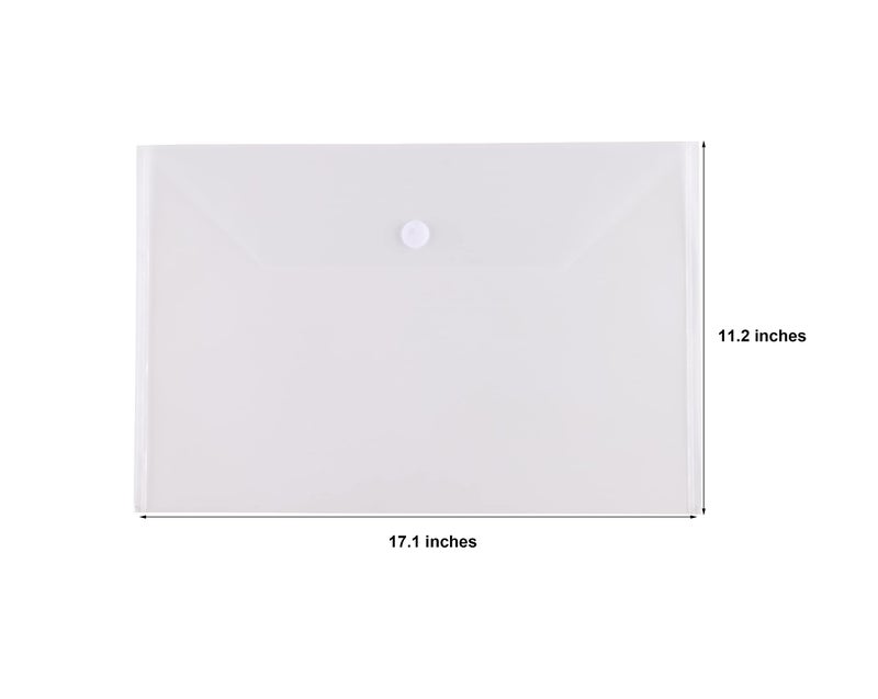 YESSART 11 x 17 Clear Large Plastic Envelopes Document File Storage Holder 10 Pack Hook Loop Closure - Image 2