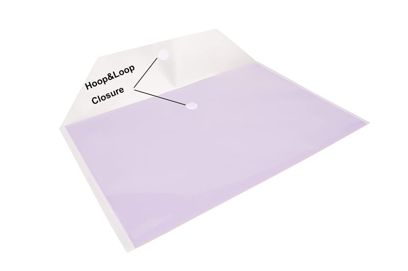 YESSART 11 x 17 Clear Large Plastic Envelopes Document File Storage Holder 10 Pack Hook Loop Closure - Image 3