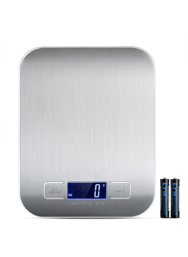 PROMASS Kitchen Scale，Food Scale,Battery Digital Scale, Electronic Kitchen Scale with Automatic Shut Off Function，10Kg/1G Precise Food Scale for Kitchen- (Silver) - Image 1