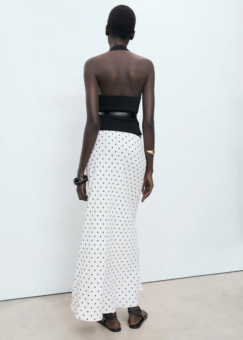 مانجو Long polka-dot skirt