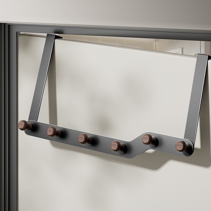 Wrought Iron Wave-Shaped Door-Mounted Coat Hook For Bedroom, No-Drill, Traceless, Door Storage And Organization Rack, Back-Of-Door Style - Image 4