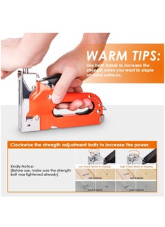 Excefore Heavy Duty Staple Gun 3 in 1 Upholstery Staple Nail Steel Gun with 600 Staples, Manual Brad Nailer Power Adjustment Stapler Gun for Wood, Crafts, Carpentry, Decoration DIY  - Image 4