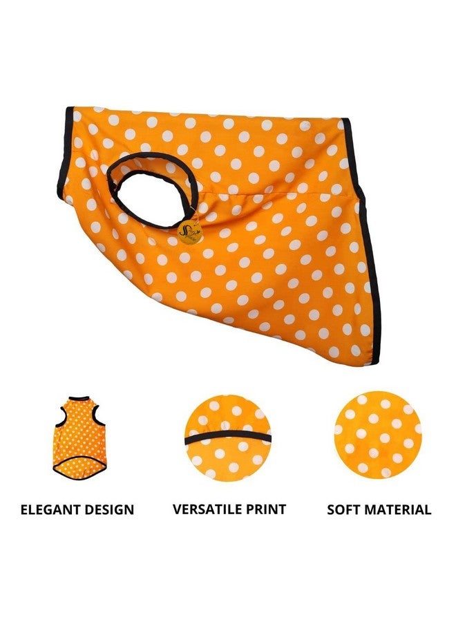 Sage Square Crazy Printed Dog T-Shirt, Trending Dog T-Shirt, Ultra Soft & Light Weight, Comfortable & Breathable Dog Apparel, Trendy Outfit (Xxsmall - 10 Inch) (Polka Orange) - Image 2