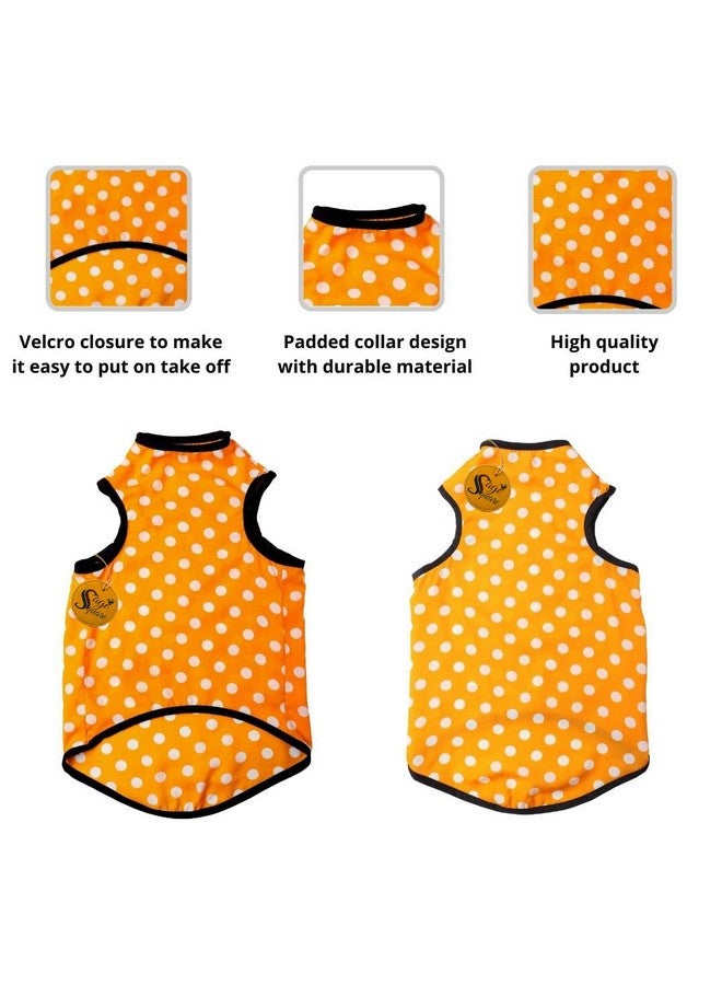 Sage Square Crazy Printed Dog T-Shirt, Trending Dog T-Shirt, Ultra Soft & Light Weight, Comfortable & Breathable Dog Apparel, Trendy Outfit (Xxsmall - 10 Inch) (Polka Orange) - Image 4