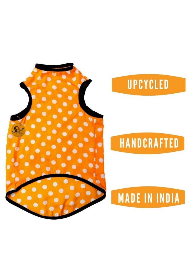 Sage Square Crazy Printed Dog T-Shirt, Trending Dog T-Shirt, Ultra Soft & Light Weight, Comfortable & Breathable Dog Apparel, Trendy Outfit (Xxsmall - 10 Inch) (Polka Orange) - Image 3
