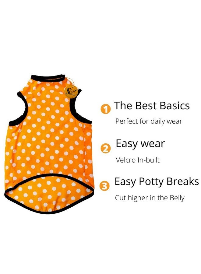 Sage Square Crazy Printed Dog T-Shirt, Trending Dog T-Shirt, Ultra Soft & Light Weight, Comfortable & Breathable Dog Apparel, Trendy Outfit (Xxsmall - 10 Inch) (Polka Orange) - Image 5