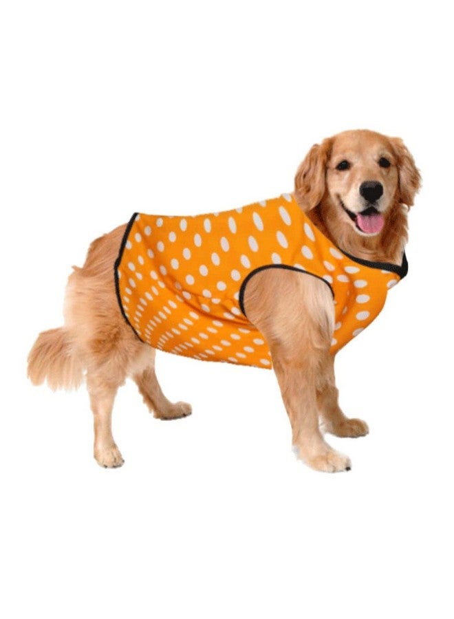 Sage Square Crazy Printed Dog T-Shirt, Trending Dog T-Shirt, Ultra Soft & Light Weight, Comfortable & Breathable Dog Apparel, Trendy Outfit (Xxsmall - 10 Inch) (Polka Orange) - Image 1