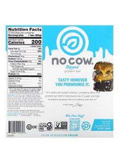 No Cow No Cow, Dipped Protein Bar, Chocolate Salted Caramel, 12 Bars, 2.12 oz (60 g) Each  - Image 2