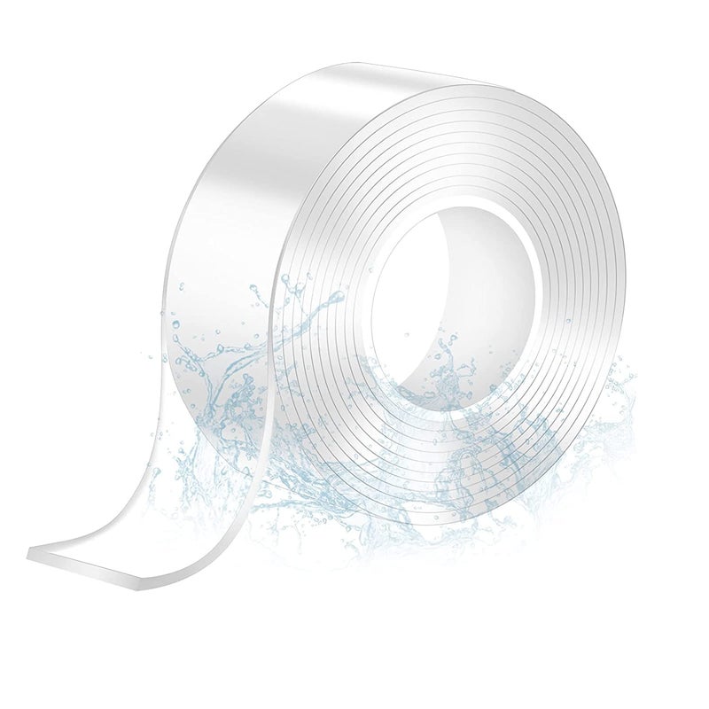 HENIJ Nano Double Sided Heavy Duty Mounting Tape Transparent Reusable Nano Adhesive Tape Washable Traceless Strong Gel Tape for Carpet Photos Posters 3M x 3CM x 2MM Pack of 1