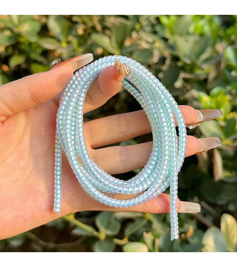 Purple Cable Protection Rope Soft Anti Breakage Winding Data Cable Charger Decoration 55.12 Inch - Image 3