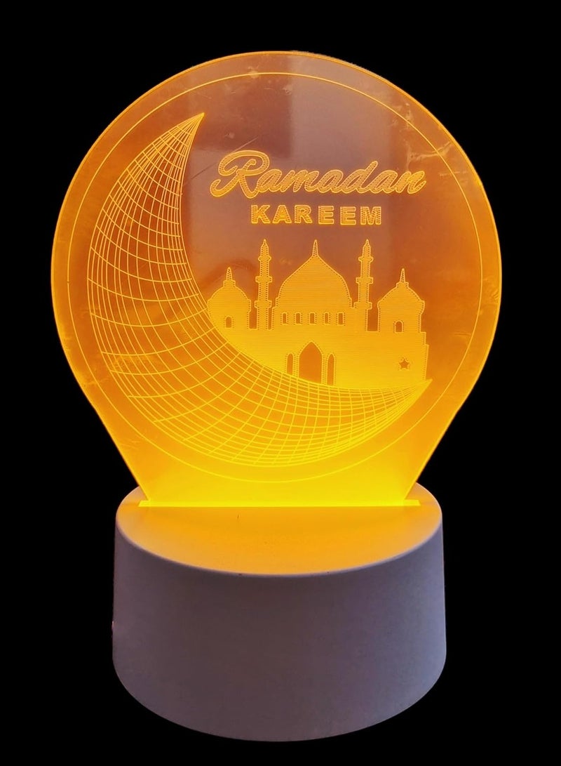 Ramadan Kareem LED Night Light, 3D Mosque Design, Decorative Table Lamp-20 cm - Image 1