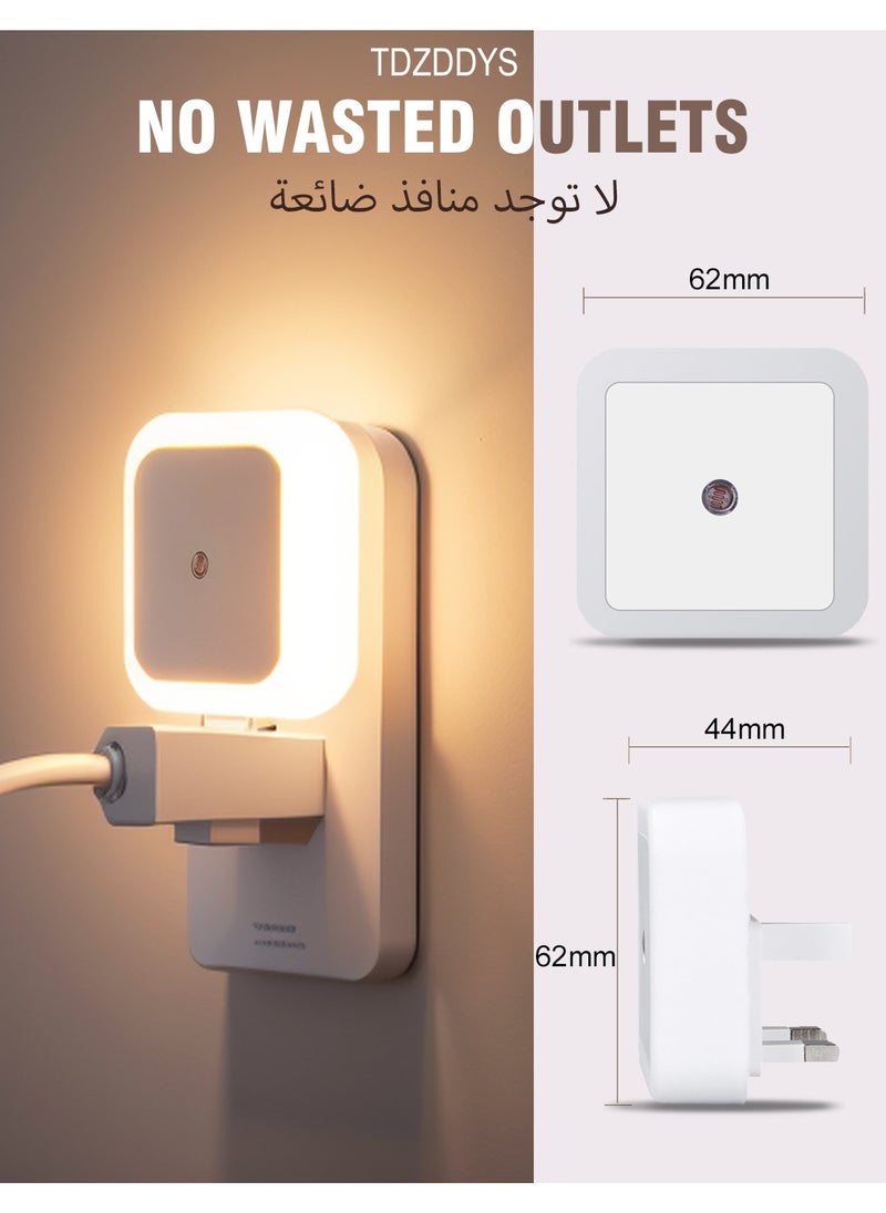 TDZDDYS TDZDDYS مصباح الليل ، مصباح الجدار إدراج حزمة ليلة 4 ، مصباح الجدار إدراج ليلة ، الشفق إلى الفجر مصباح ليلة LED الأطفال غرفة نوم مصباح الليل ، حمام ، الممر الحارة  - Image 3