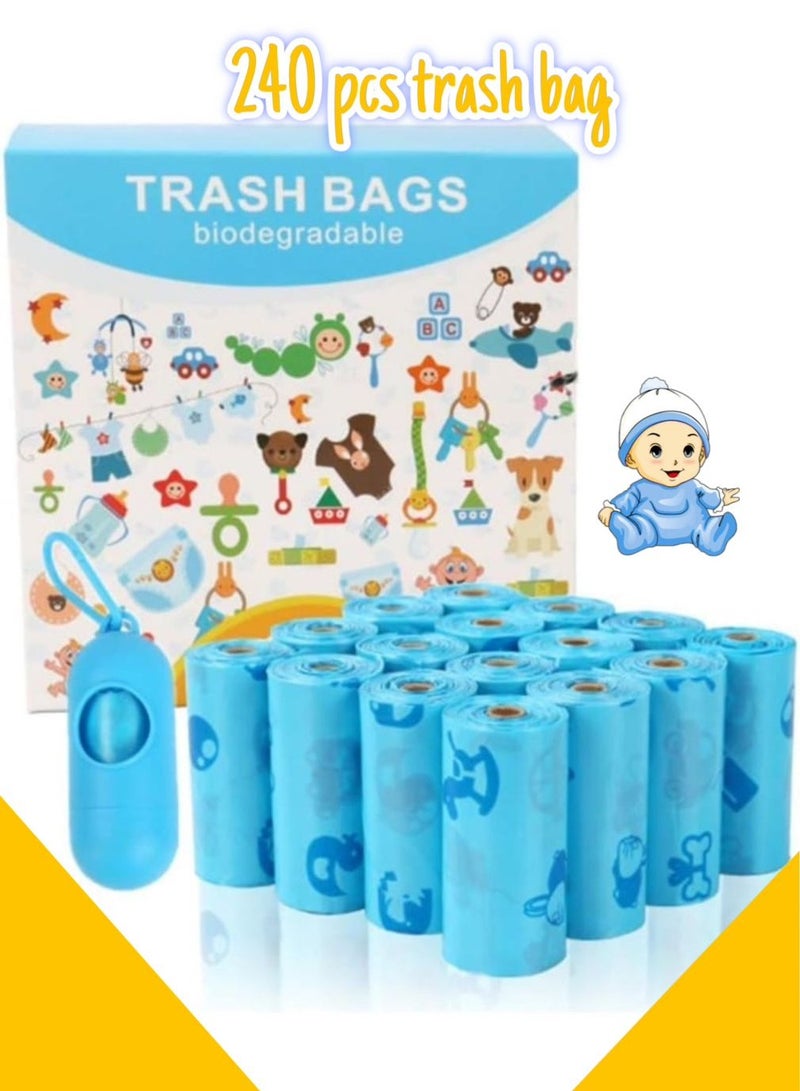 240 Count Value Pack Scented Diaper Bag Refills, Biodegradable baby diaper bag, With trash bag dispenser  - Image 1