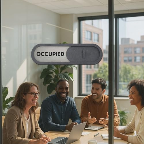 GEEKBEAR Vacant Occupied Slider Door Sign for Home Office - Premium MDF, 7.5 x 2.2 in (Blue) - Image 2