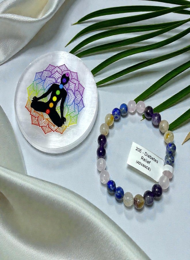 rocksmins 20E-Diabetes Advance Bracelet with Selenite Plate | Remedies Support Crystal Bracelet with Smooth Beads | Balance, Calm Energy & Mindful Wellness Accessory for Everyday Wear & Gifting - Image 5