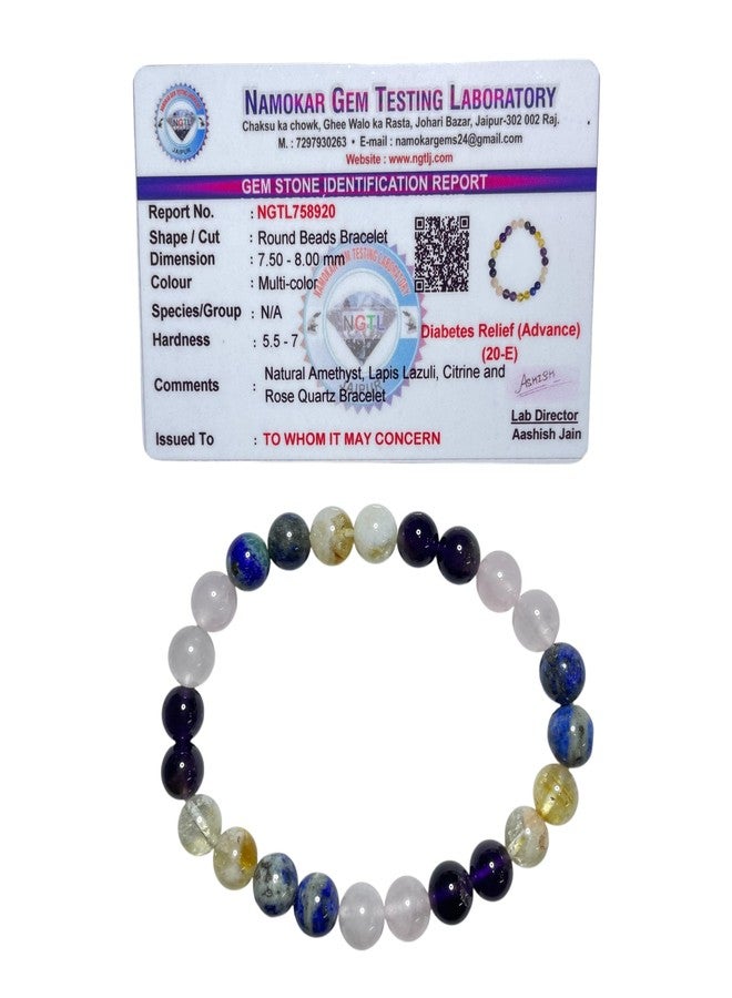 rocksmins 20E-Diabetes Advance Bracelet with Selenite Plate | Remedies Support Crystal Bracelet with Smooth Beads | Balance, Calm Energy & Mindful Wellness Accessory for Everyday Wear & Gifting - Image 2