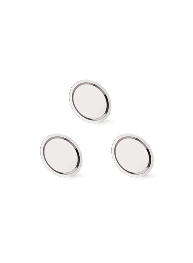 Neelam Stainless Steel 8, 22 Gauge, Tope Cover/Ciba/Lid/Cheeba/Dhakan, 13.6 cm, Set of 3, Multipurpose, Round Steel Lid, Silver - Image 1