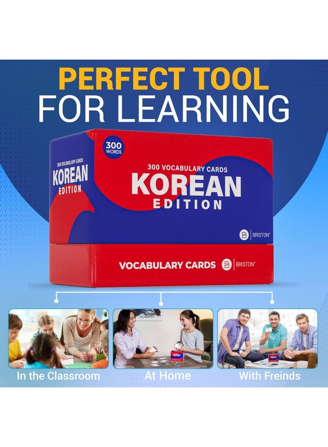 Briston Briston Korean 300 Vocabulary Hangul Flash Cards - Educational Language Learning Resource Vocab with Pictures for Memory & Sight Words - Fun Game Play - Grade School, Classroom, or Homeschool Supply  - Image 5