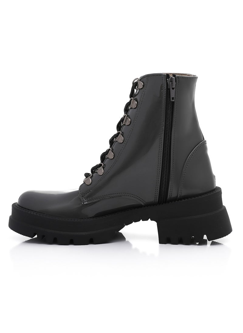 Mr.joe Side Zipper Half Army Boot - Grey  - Image 3