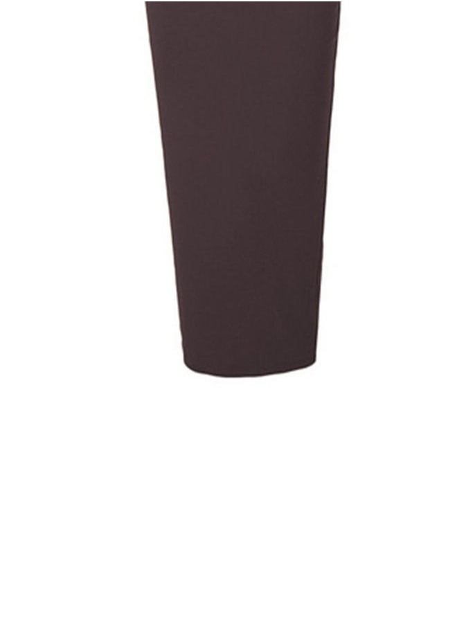 Loquat High Waist Tight Solid Color Skirt RED Brown  - Image 3