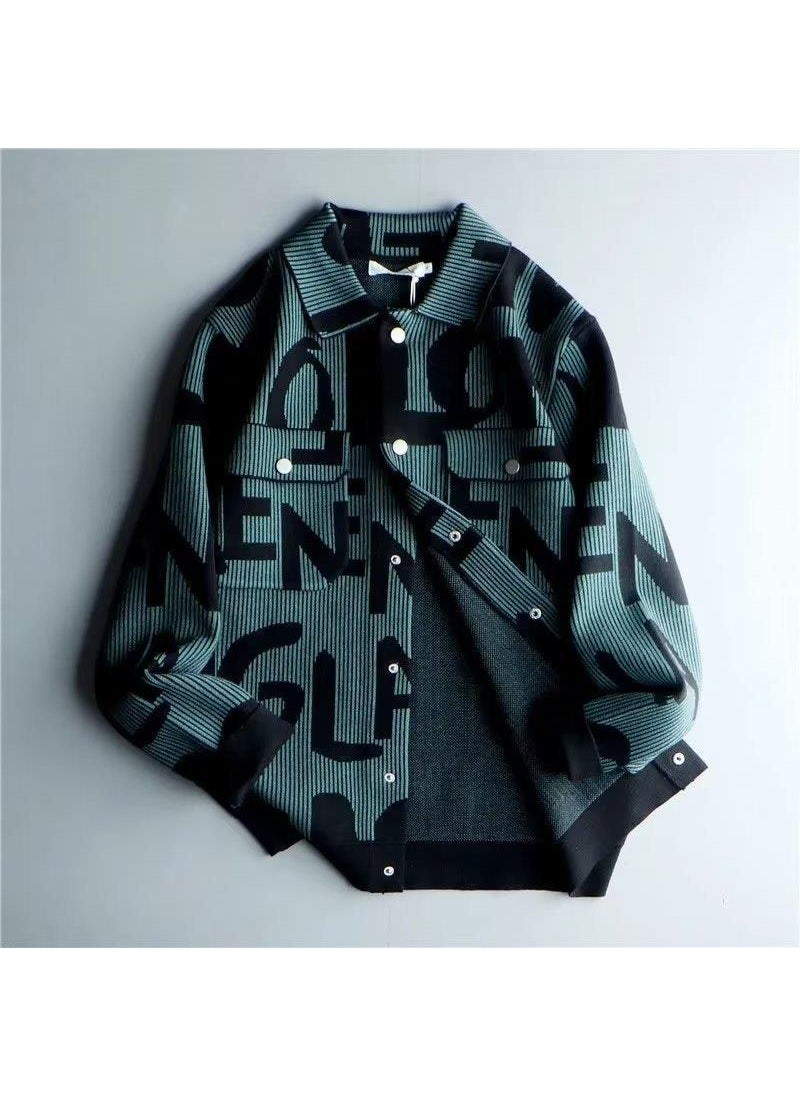 Generic - Mens Casual Printed Jacket Autumn-Winter Blue - Image 1