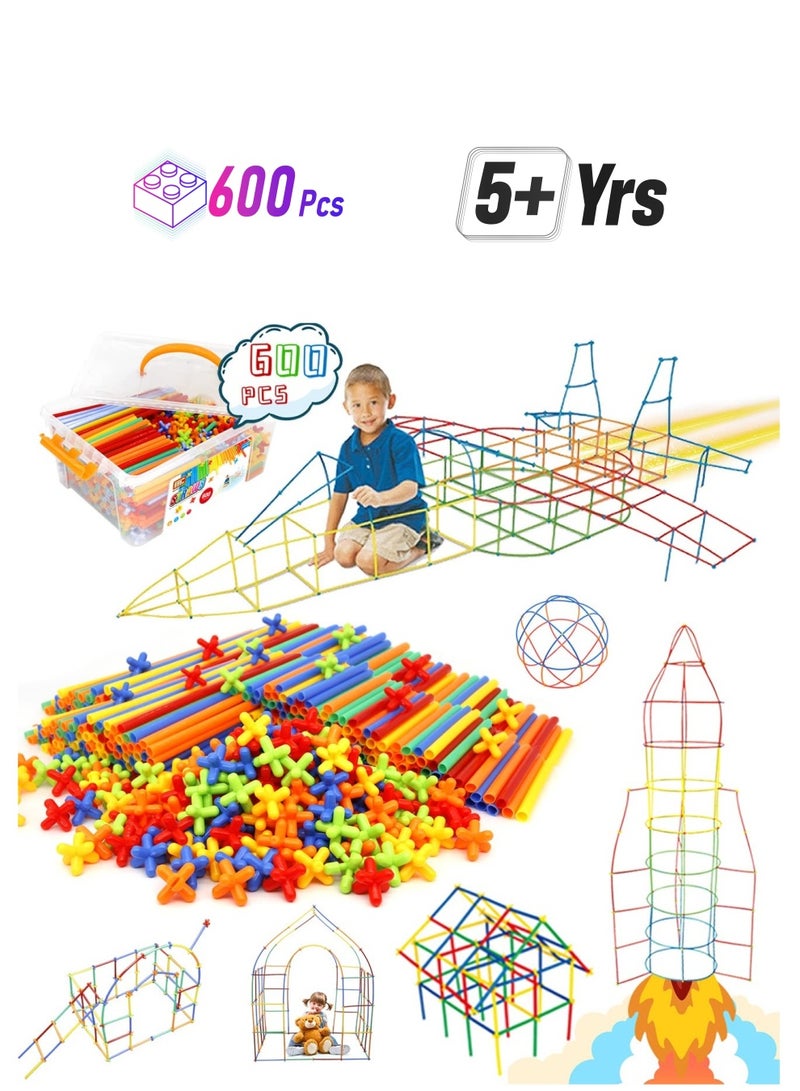 ألعاب البناء 600 قطعة من ألعاب القش - Image 1