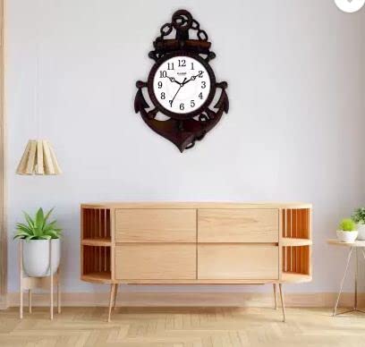Kadio Analog 39 cm X 26 cm Wall Clock (Black, with Glass, Standard) - Image 3
