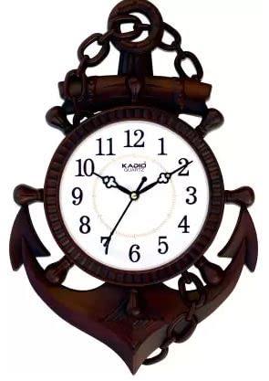 Kadio Analog 39 cm X 26 cm Wall Clock (Black, with Glass, Standard) - Image 5