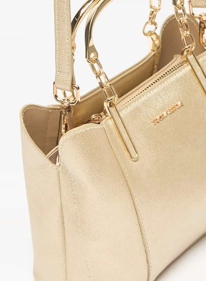Flora Bella By Shoexpress Women Textured Tote Bag with Double Handle and Zip Closure