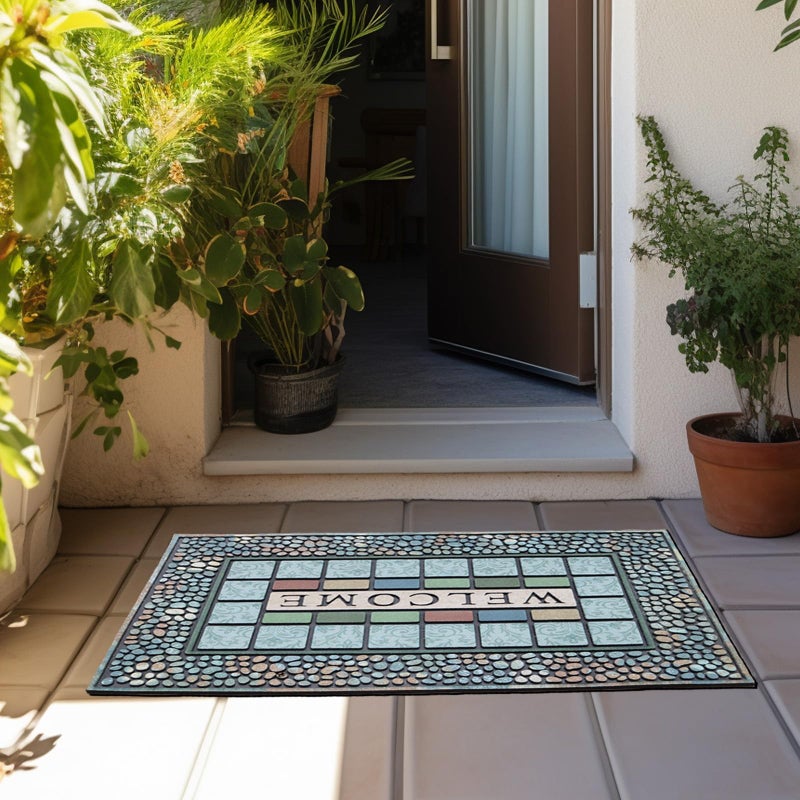 CHICHIC Rectangle Entrance Door Mat Large 18 x 30 Inch Entry Way High Traffic Area Doormat Front Door Rugs Outdoors Heavy Duty Welcome Mat, Non Slip Rubber Back Low Profile for Garage - Image 2