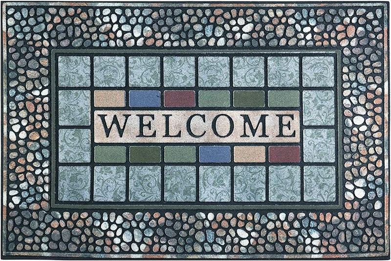 CHICHIC Rectangle Entrance Door Mat Large 18 x 30 Inch Entry Way High Traffic Area Doormat Front Door Rugs Outdoors Heavy Duty Welcome Mat, Non Slip Rubber Back Low Profile for Garage - Image 1