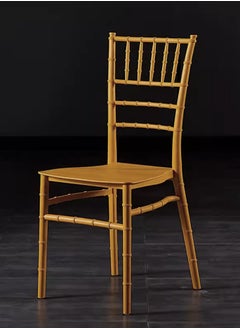 LANNY Jeffcoco Furniture Wedding Bamboo Plastic Chair For Party Dining Home Furniture Outdoor Balcony Chair (Gold Plastic)  - Image 1