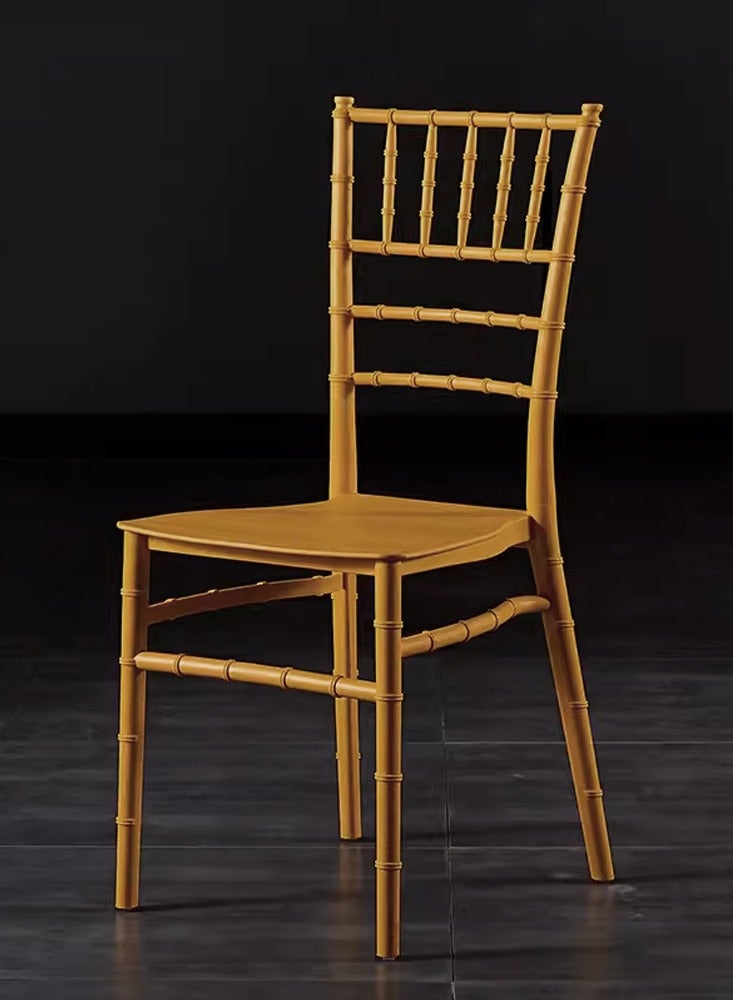 لاني كرسي بلاستيكي للزفاف لتناول الطعام في الحفلات أثاث المنزل كرسي الشرفة في الهواء الطلق (بلاستيك ذهبي) - Image 1