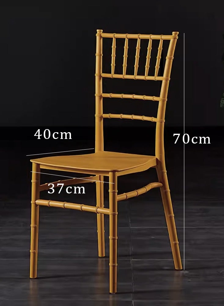 لاني كرسي بلاستيكي للزفاف لتناول الطعام في الحفلات أثاث المنزل كرسي الشرفة في الهواء الطلق (بلاستيك ذهبي) - Image 2