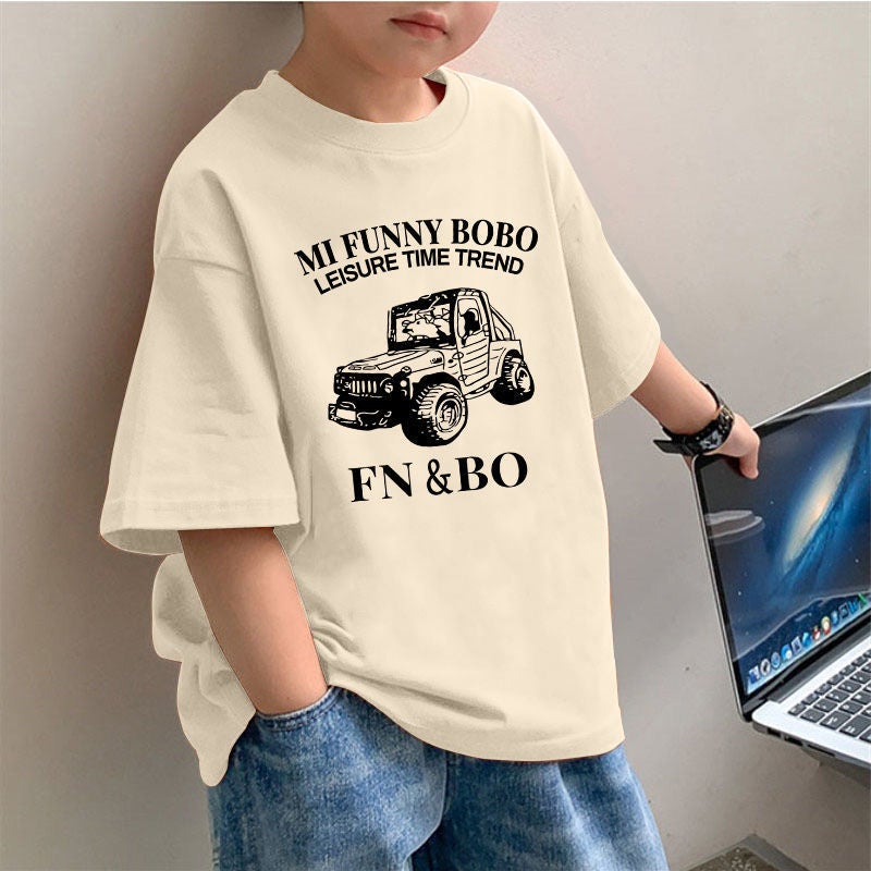 2025 Boys Cotton Korean Trendy T-Shirt Baby Handsome Fashionable Solid Color Round Neck Short Sleeve Top - Image 1
