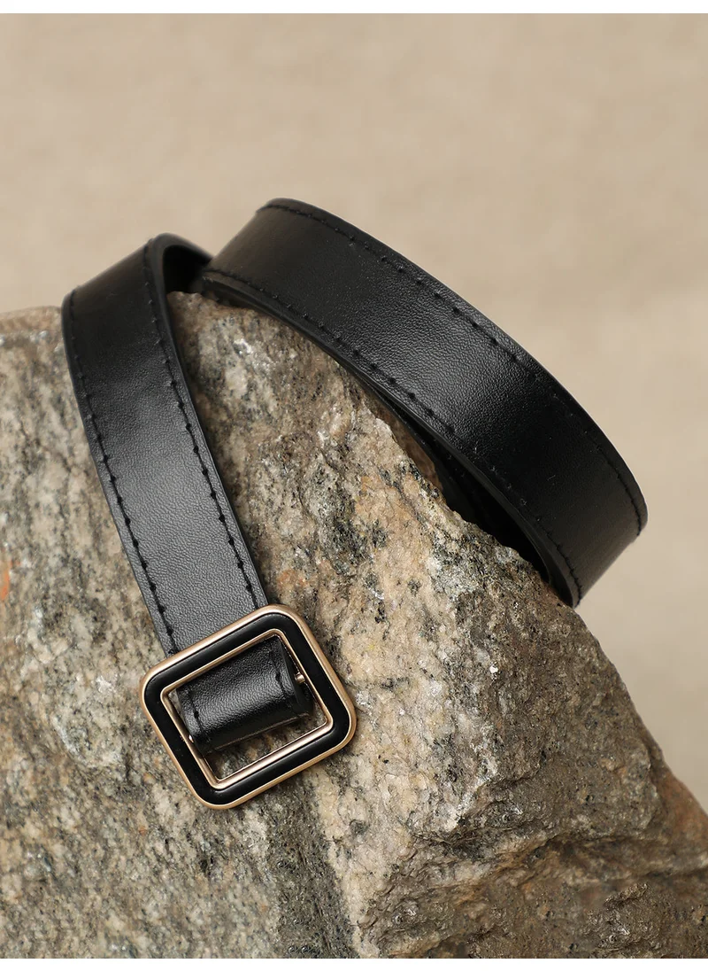 صوص هاوت Black Solid Waist Belt