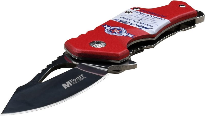 MTECH USA – Pocket Folding Knife – Fine Edge Steel Blade, Aluminum/Nylon Fiber Handle, Bottle Opener and Pocket Clip, Tactical, EDC, Self Defense- MT-A882 - Image 4