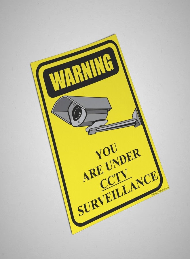 Green Panda®-CCTV Camera Surveillance Sign Board-Set Of 4-Thick cctv sign board[5mm],Pre-drilled holes. - Image 2