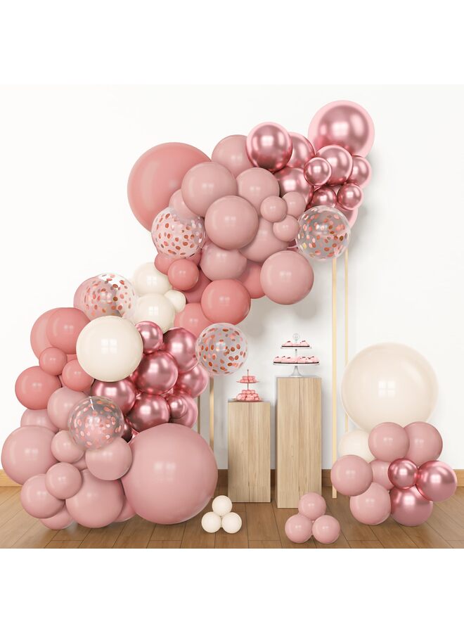 يُسلِّم بالونات وردية باهتة، 153 قطعة بأحجام مختلفة، عبوة من 18 قطعة، 12 و10 و5 بوصات، طقم قوس بالونات لاتكس لحفلات الزفاف وحفلات التخرج وأعياد الميلاد - Image 3