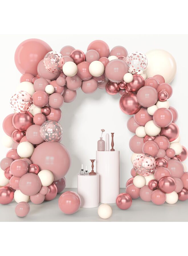 يُسلِّم بالونات وردية باهتة، 153 قطعة بأحجام مختلفة، عبوة من 18 قطعة، 12 و10 و5 بوصات، طقم قوس بالونات لاتكس لحفلات الزفاف وحفلات التخرج وأعياد الميلاد - Image 4
