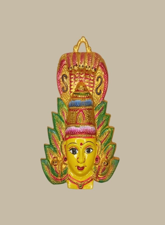 Luckypot وجه Luckypot المعدني كاروماري عمان لتزيين الآلهة/Varalakshmi Pooja/Navaratri Pooja/التعليق على الحائط لديكور المنزل الحجم: 9 بوصة - Image 1