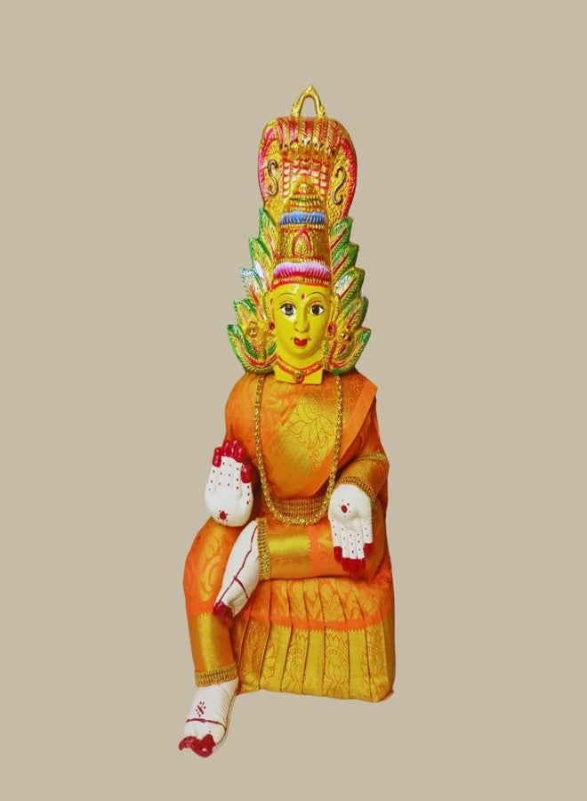 Luckypot وجه Luckypot المعدني كاروماري عمان لتزيين الآلهة/Varalakshmi Pooja/Navaratri Pooja/التعليق على الحائط لديكور المنزل الحجم: 9 بوصة - Image 4
