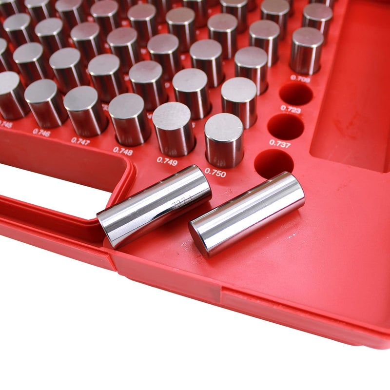 HFS (R) M4 Plus Steel Pin Gage Set with Storage Case for Carpenters and Home Improvement 125 PCS 0.626-0.750" - Image 4