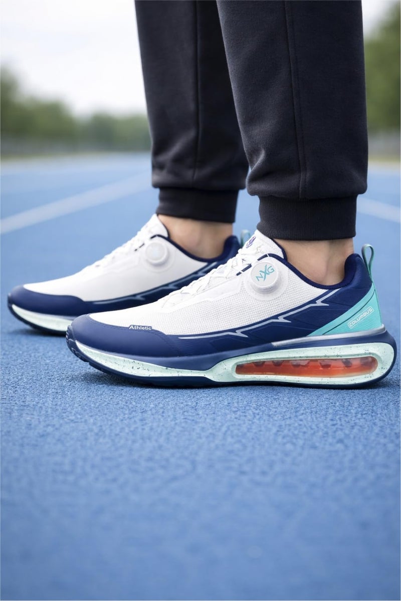 Columbus Catalyst Sports Shoes - Running Shoes|Walking Shoes| Training & Gym Shoe | Outdoors Shoe for Men (White & Navy), UK 9 - Image 3