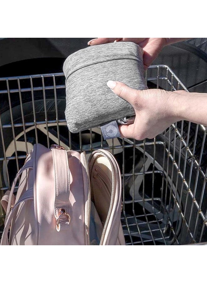 Boppy Compact Shopping Cart Cover, Antibacterial Treated, Gray Heathered with Storage Pouch, Easy-on Stretch Fabric for Single and Wide Shopping Carts and Playground Swings, 6-48 Months - Image 5